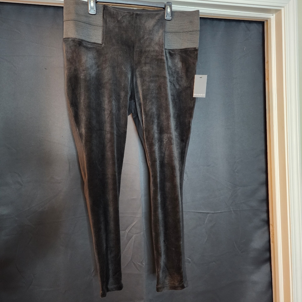 Eloquii Black Miracle Flawless Velvet Velour Leggings Size 20